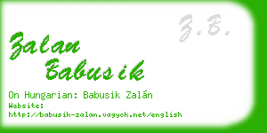 zalan babusik business card